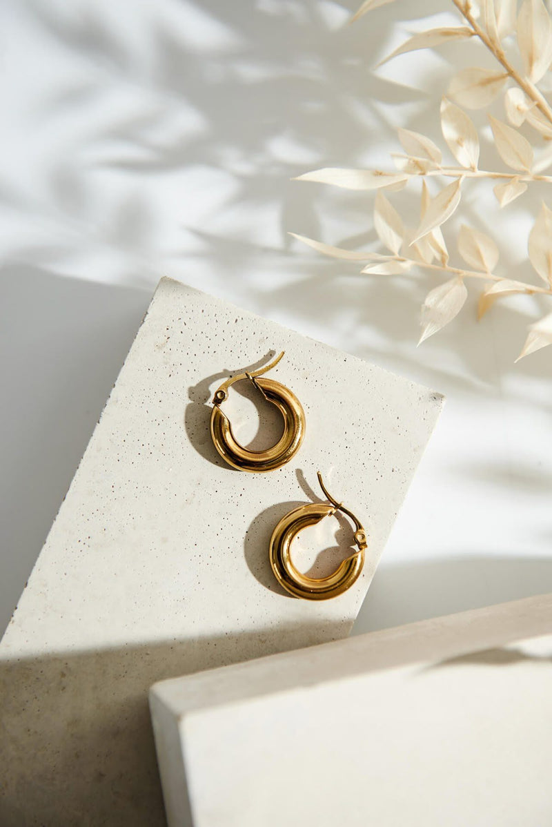 Pair of gold earrings